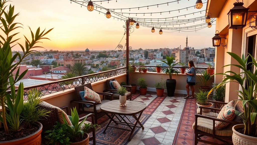 Décoration de terrasse et balcon en Tunisie : créer un oasis urbain - Aménagement décoration Tunisie - Guide conseils meubles et aménagement intérieur