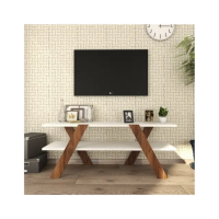 Meuble TV Basic Forme – Blanc & Noyer – 120 cm