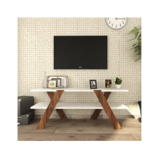 Meuble TV Basic Forme – Blanc & Noyer – 120 cm