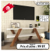 Meuble TV Basic Forme – Blanc & Noyer – 120 cm