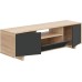 Meuble TV Dmora Visalia – 3 portes, style moderne, couleur chêne