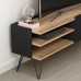 Meuble TV moderne – Noir avec effet bois
