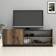 Meuble TV – Coloris Noyer Foncé / Noir Marbré