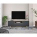 Meuble TV Dmora Visalia – 3 portes, style moderne, couleur chêne