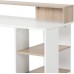 Bureau Informatique HOMCOM avec Rangements – Finition chêne et blanc