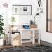 Bureau Informatique HOMCOM avec Rangements – Finition chêne et blanc