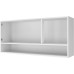 Meuble de rangement mural multiusage avec 3 portes et niche – Blanc