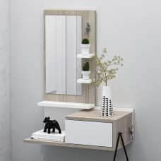 Meuble d’entrée Suspendu avec Miroir et Tiroir 