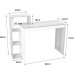 Petite Table avec Étagères – Bureau Informatique Compact 90 x 40 cm – Noyer / Blanc