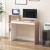 Petite Table avec Étagères – Bureau Informatique Compact 90 x 40 cm – Noyer / Blanc
